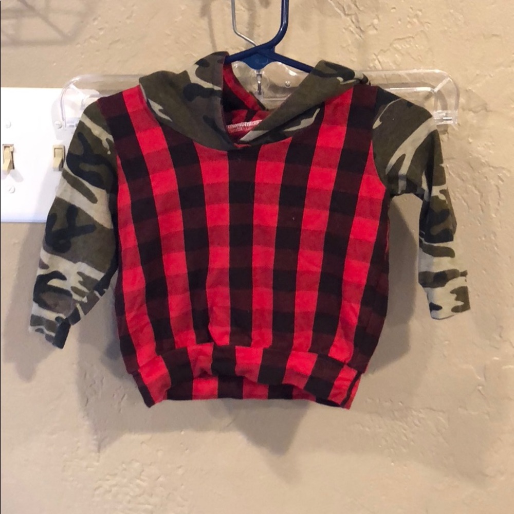 Camo buffalo plaid hoodie